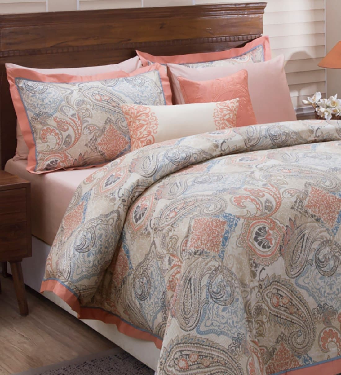 Buy Classical Fusion Cotton 8 Pieces Double Bedding Set by Maspar