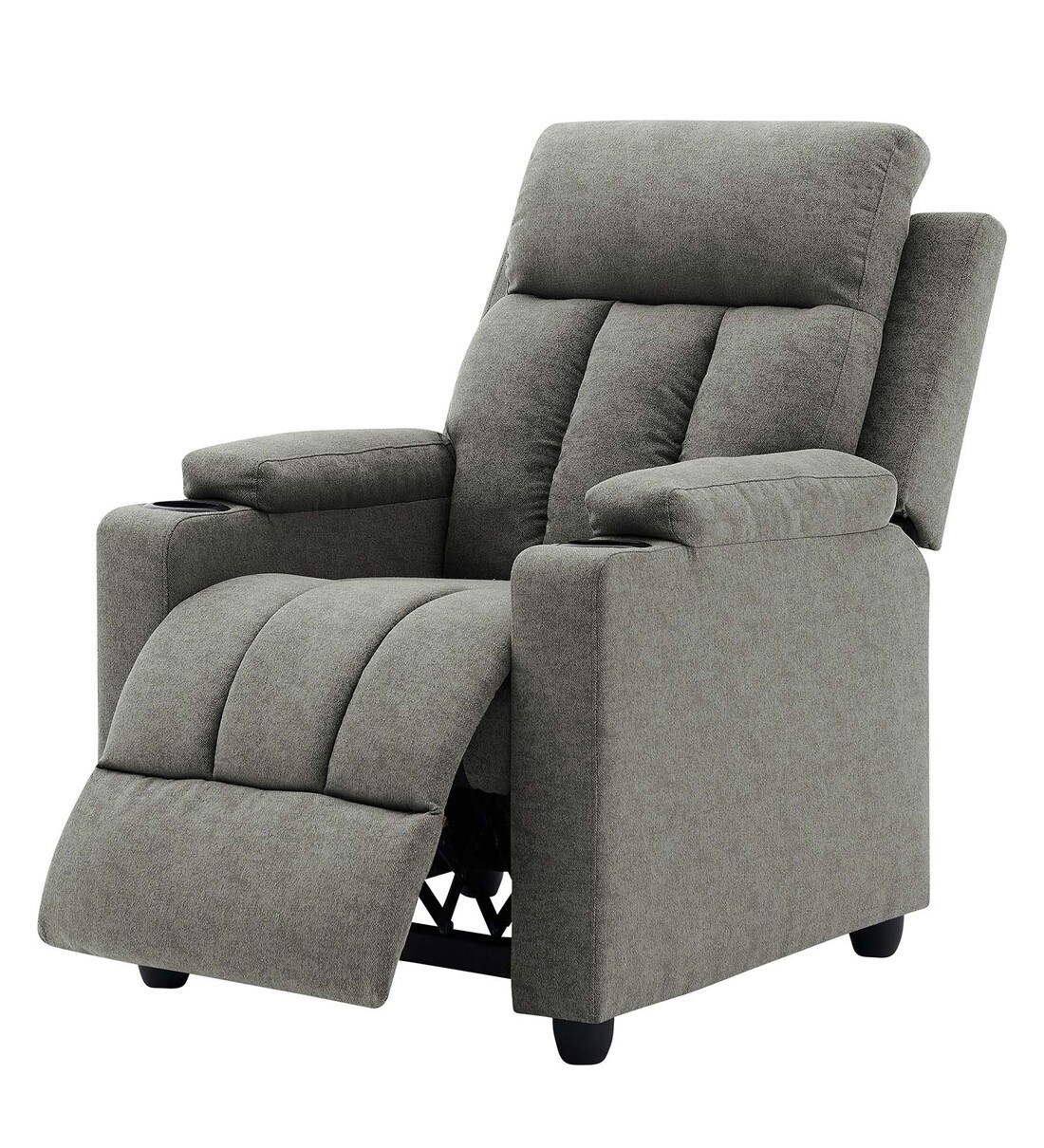 Buy Classy Fabric Manual 1 Seater Recliner in Grey Colour by Bantia