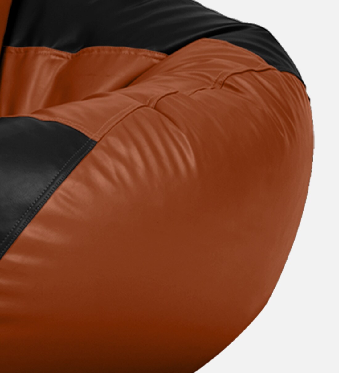 Buy Classy XXXL Leatherette Bean Bag with Beans in Black & Tan Colour