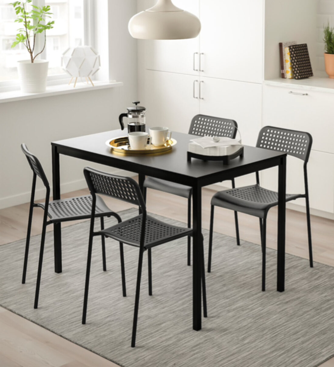 2 seater dining table black