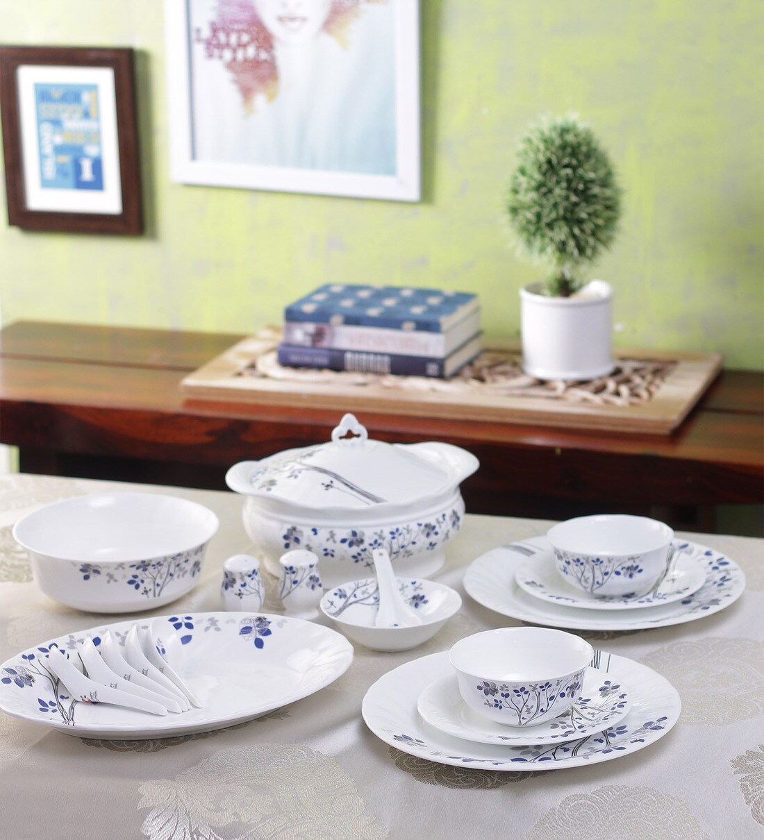 Buy Karina Bone China 38Piece Dinner Set by Clay Craft Online Bone