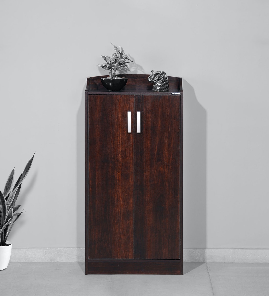 Buy Claymont Shoe Cabinet in Walnut Finish By Nilkamal Online - Modern