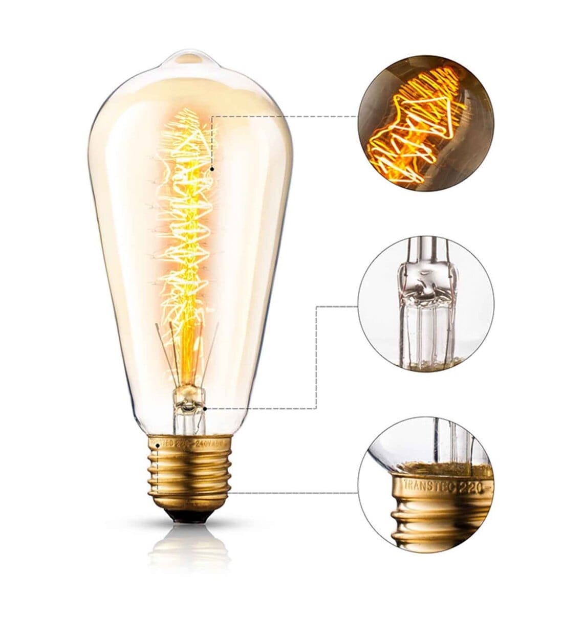 Buy 40 Watt Pear Shaped Filament Bulb by Homesake Online LED Bulbs