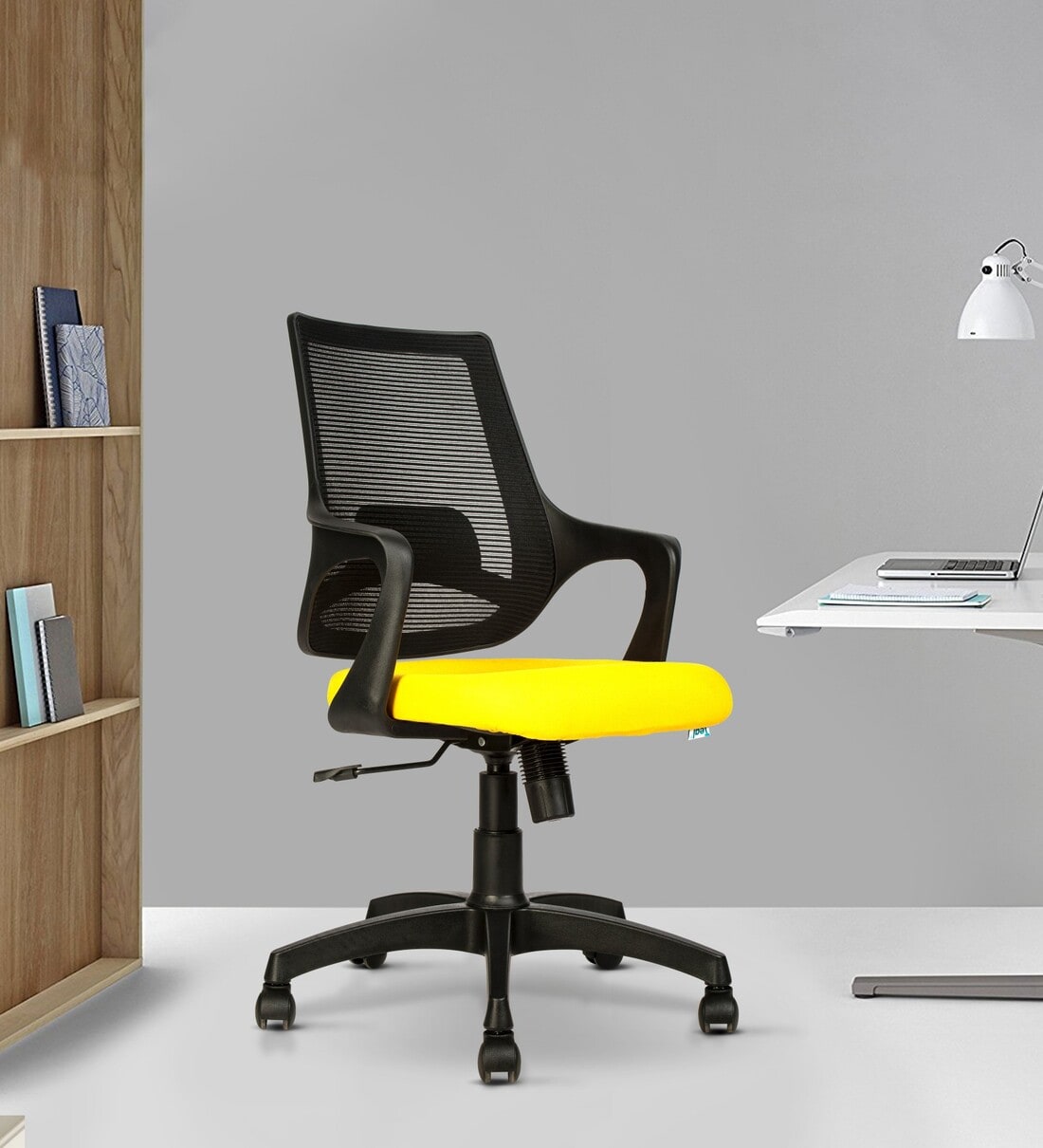 Buy Clio Breathable Mesh Ergonomic Chairs in Black & Yellow Colour at