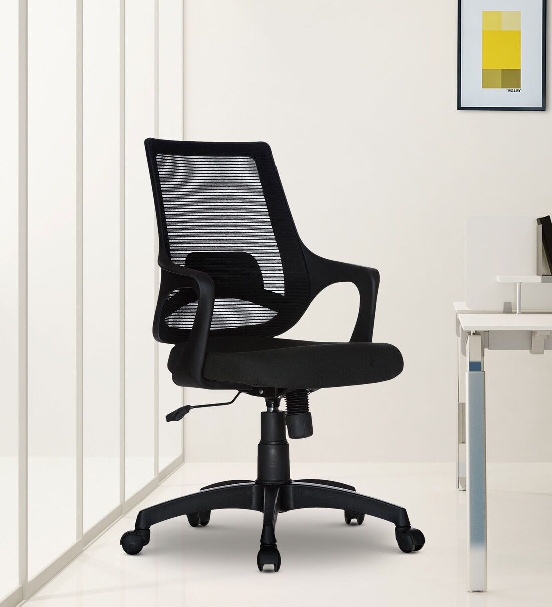 Buy Clio Mid Back Ergonomic Office Chair in Black Colour by Teal Online ...