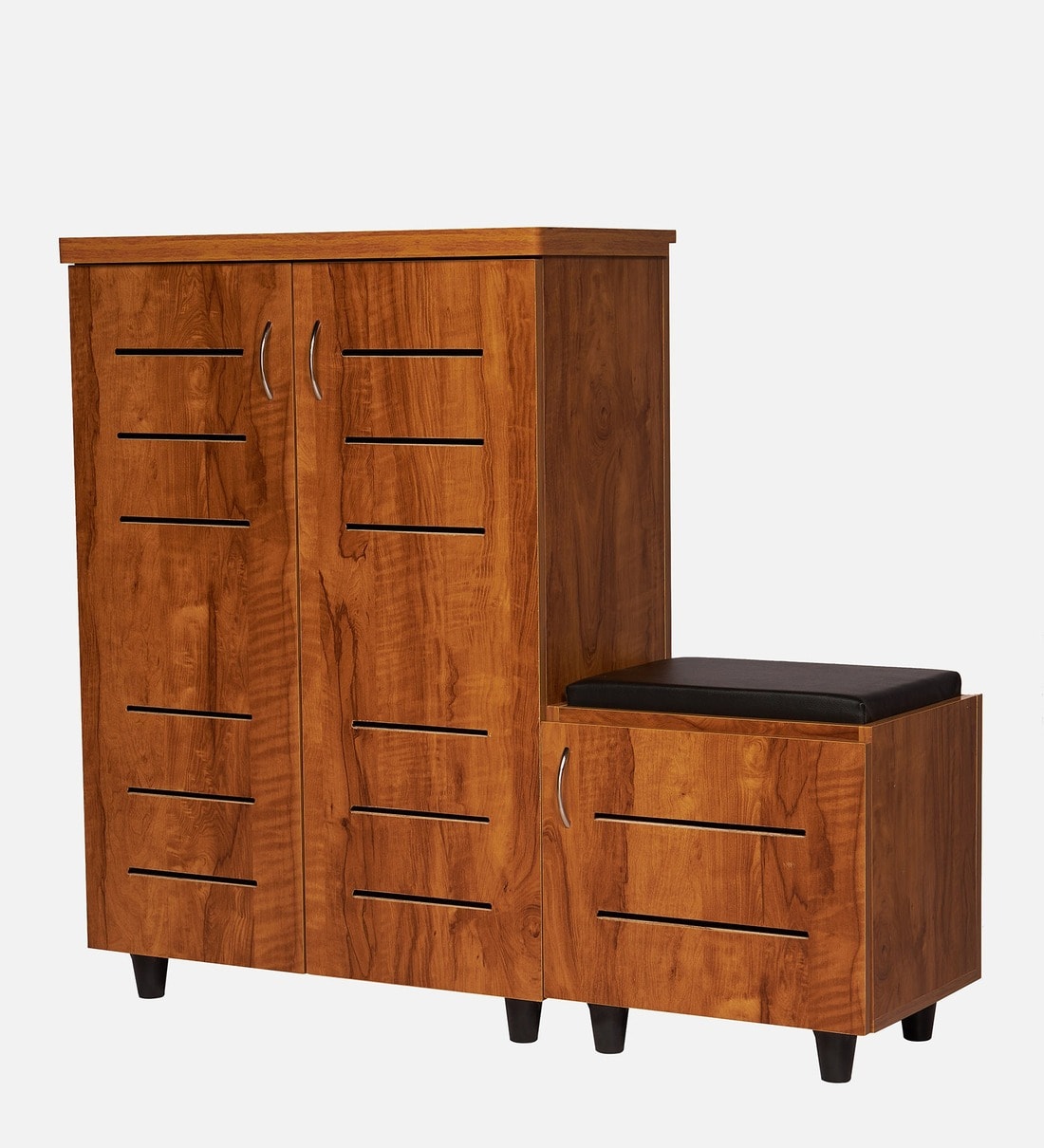 Buy Clovis Shoe Rack With Seating In Tan Finish at 18% OFF by