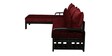 Clara Solid Wood RHS Sofa with Lounger in Walnut Finish & Maroon Upholstery