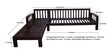 Clara Solid Wood RHS Sofa with Lounger in Walnut Finish & Maroon Upholstery