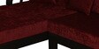 Clara Solid Wood RHS Sofa with Lounger in Walnut Finish & Maroon Upholstery