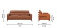 Clarissa Half Leather 3 Seater Sofa in Exotica Harvest Gold colour