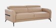 Clarissa Half Leather 3 seater Sofa In Oyster Beige Colour With Adjustable Headrest