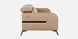 Clarissa Half Leather 3 seater Sofa In Oyster Beige Colour With Adjustable Headrest