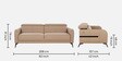 Clarissa Half Leather 3 seater Sofa In Oyster Beige Colour With Adjustable Headrest
