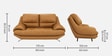 Clarkson Leatherette 2 Seater Sofa in Camel Brown Colour