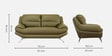 Clarkson Leatherette 2 Seater Sofa In Green Colour