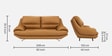 Clarkson Leatherette 3 Seater Sofa in Camel Brown Colour