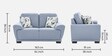 Clarksville Fabric 2 Seater Sofa in Powder Blue Colour