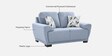 Clarksville Fabric 2 Seater Sofa in Powder Blue Colour