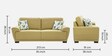 Clarksville Fabric 3 Seater Sofa in Olive Green Colour