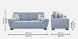 Clarksville Fabric 3 Seater Sofa in Powder Blue Colour