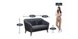 Claro Fabric 2 Seater Sofa in Dark Grey Colour Claro Fabric 2 Seater Sofa in Dark Grey Colour