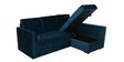Claven Velvet LHS Pull Out Sofa Cum Bed In Teal Blue Colour With Storage