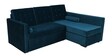 Claven Velvet LHS Pull Out Sofa Cum Bed In Teal Blue Colour With Storage