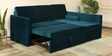Claven Velvet LHS Pull Out Sofa Cum Bed In Teal Blue Colour With Storage