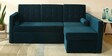 Claven Velvet LHS Pull Out Sofa Cum Bed In Teal Blue Colour With Storage