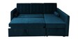 Claven Velvet LHS Pull Out Sofa Cum Bed In Teal Blue Colour With Storage