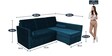 Claven Velvet LHS Pull Out Sofa Cum Bed In Teal Blue Colour With Storage