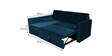 Claven Velvet RHS Pull Out Sofa Cum Bed In Teal Blue Colour With Storage