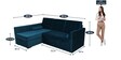 Claven Velvet RHS Pull Out Sofa Cum Bed In Teal Blue Colour With Storage