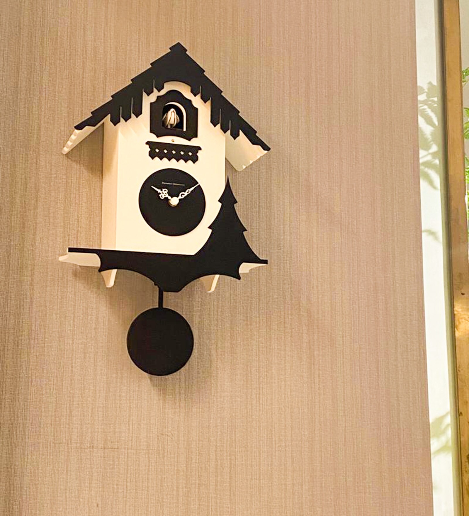 Clalet Black Wood Cuckoo Wall Clock
