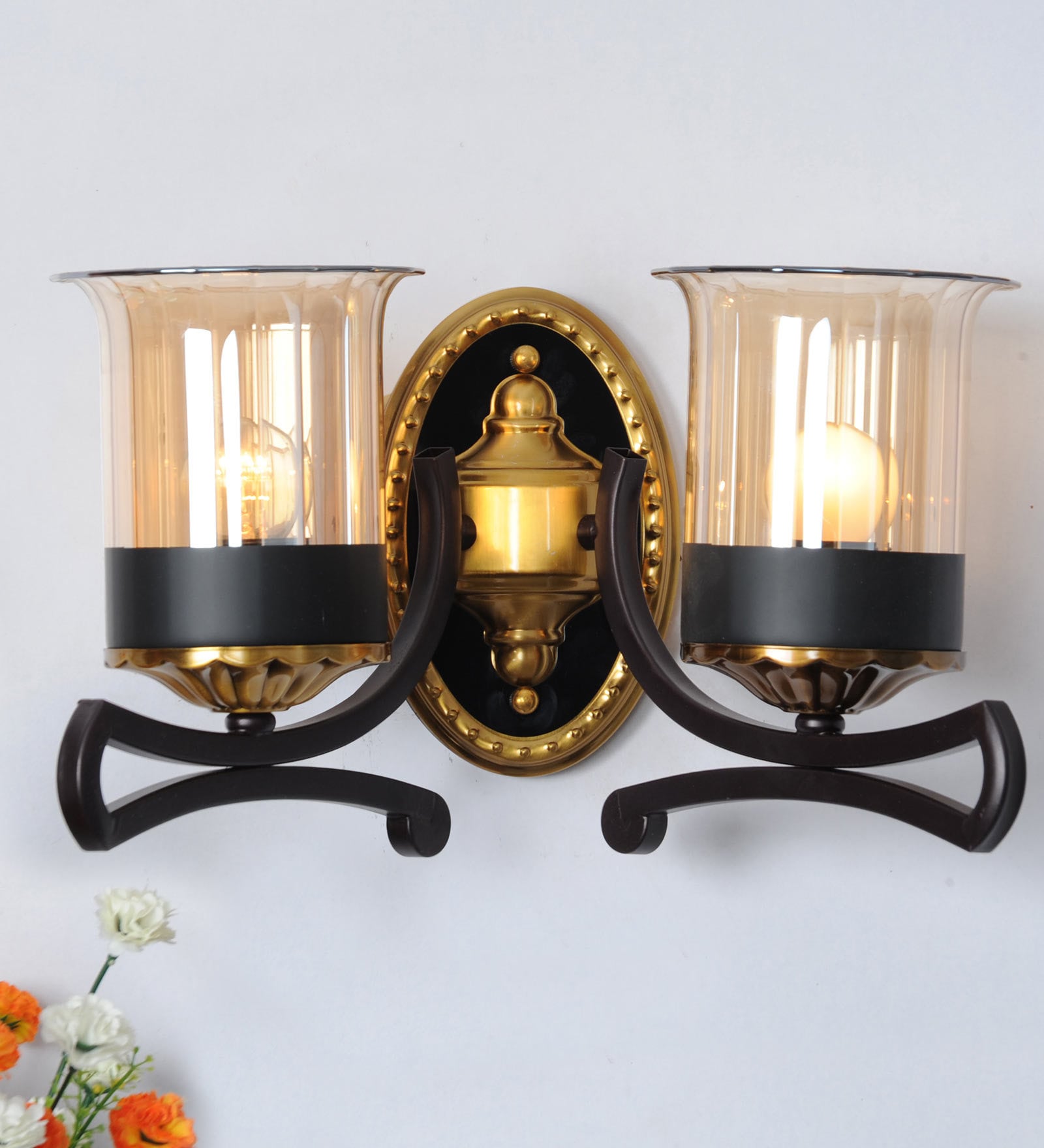 Soomin Antique Brass Metal Wall Sconces