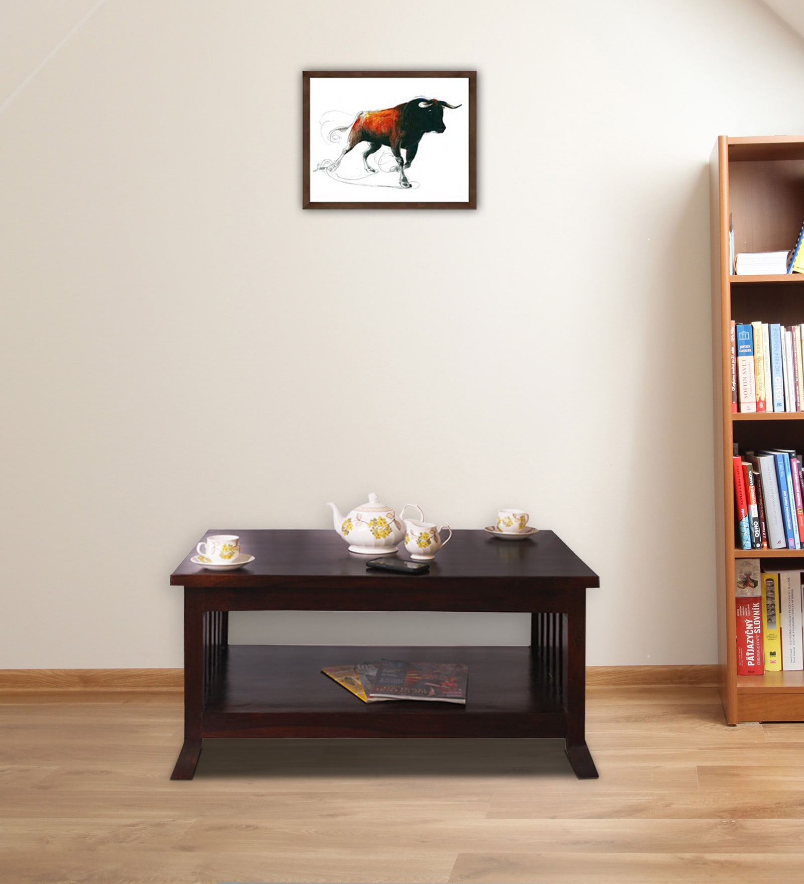 Baynard Coffee & Centre Table in Passion Mahogany Finish