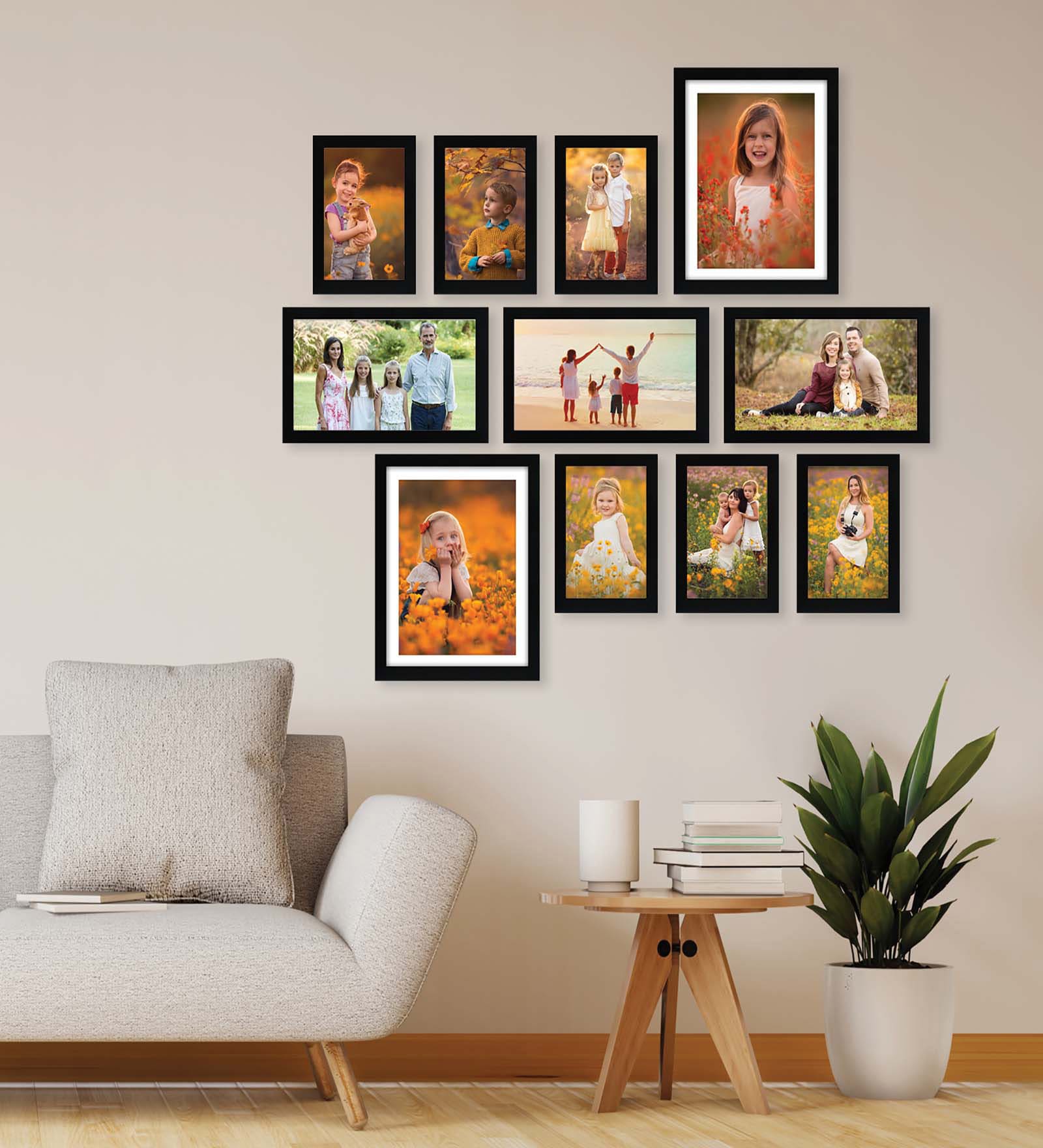 Buy Black Synthetic Wood Classic (Set Of 11) Collage Photo Frames at 11 ...