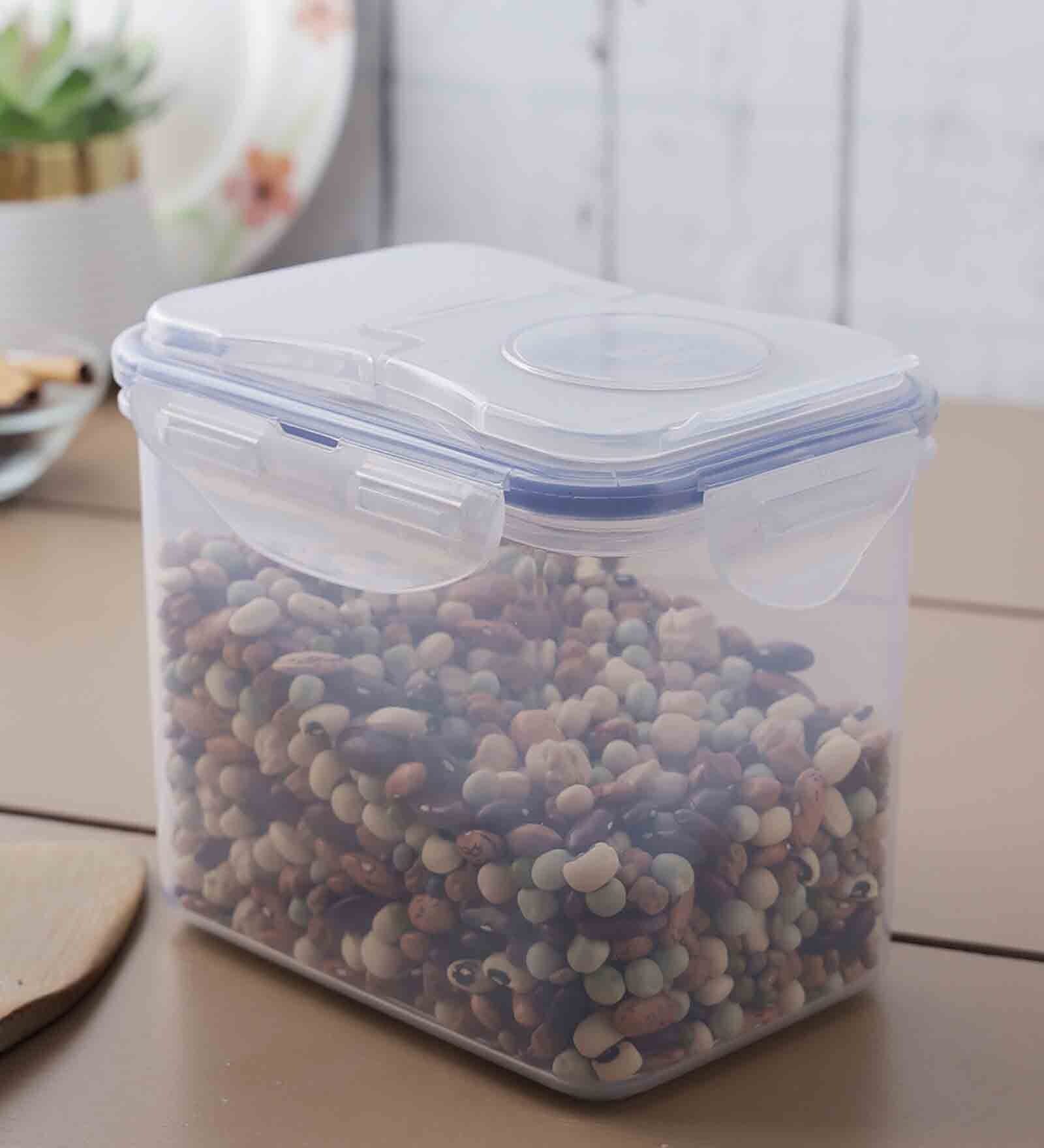 Classic 1.8 Litres Transparent Plastic Airtight Food Storage Container With Leak Proof Flip Lid