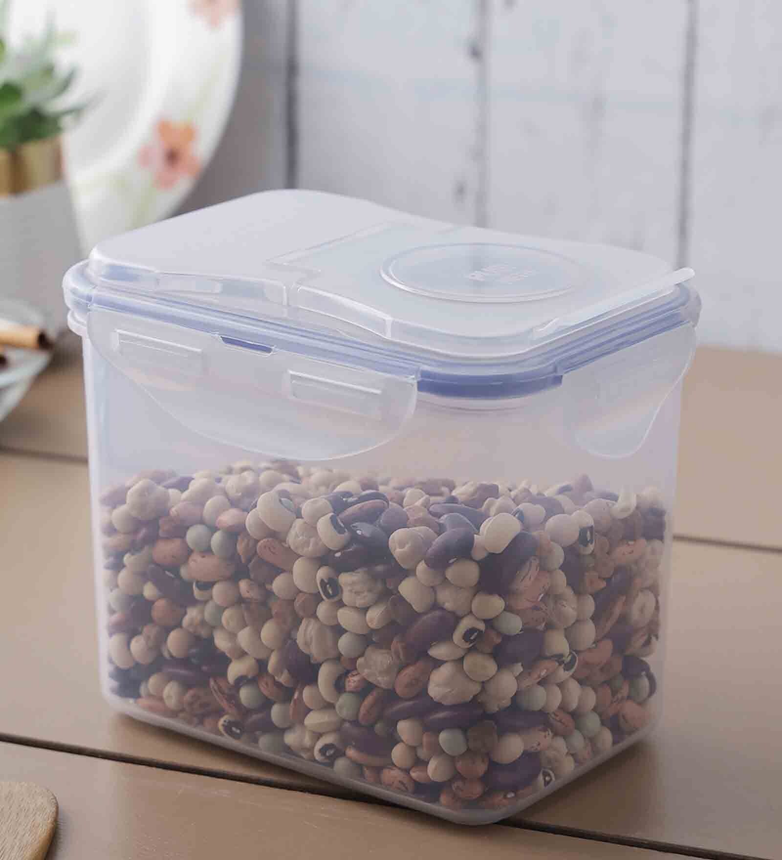 Classic 1 Litre Transparent Plastic Airtight Food Storage Container With Leak Proof Flip Lid