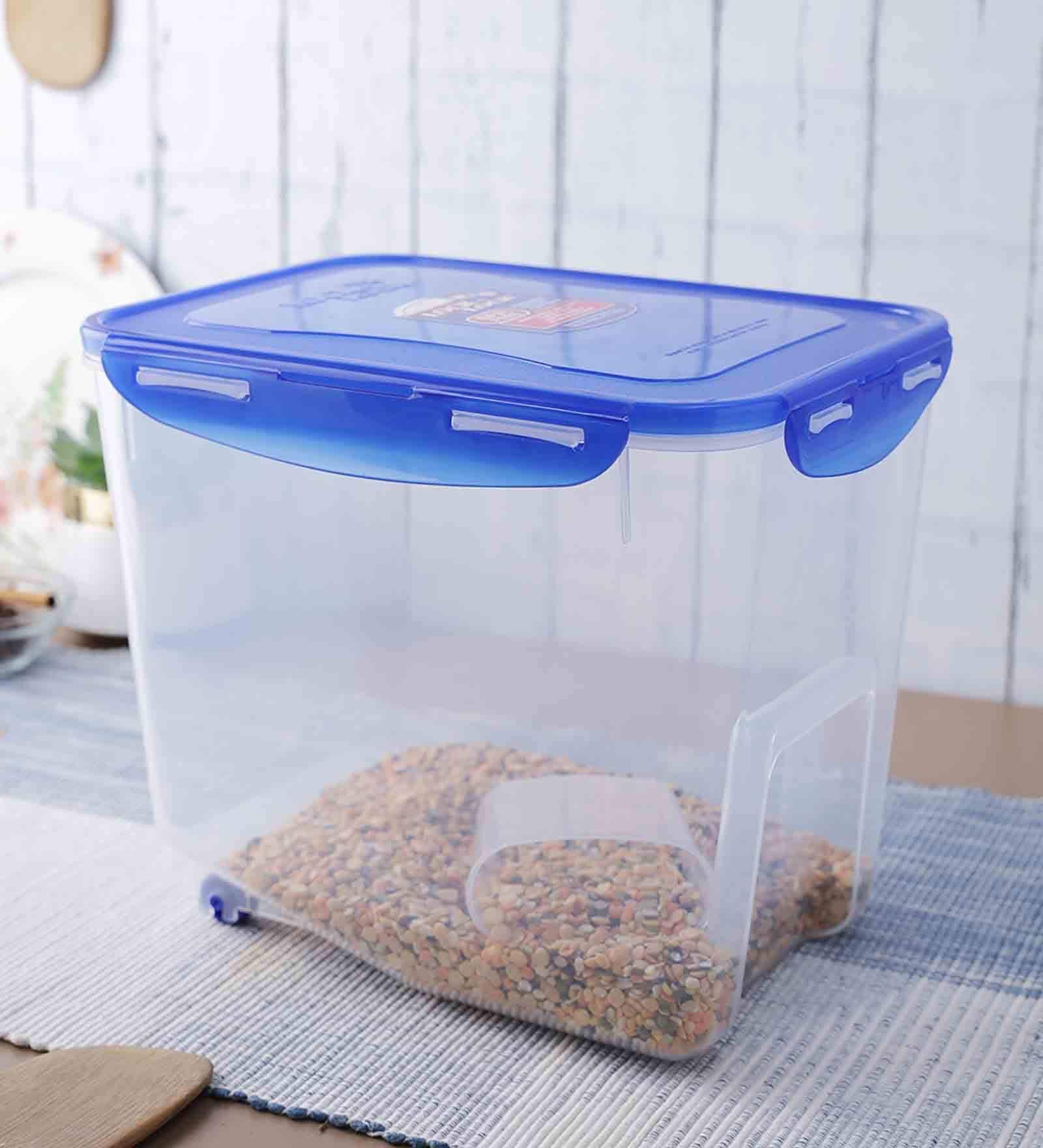 Classic 5 Kg Transparent Plastic Airtight Food Storage Container With Leak Proof Lid
