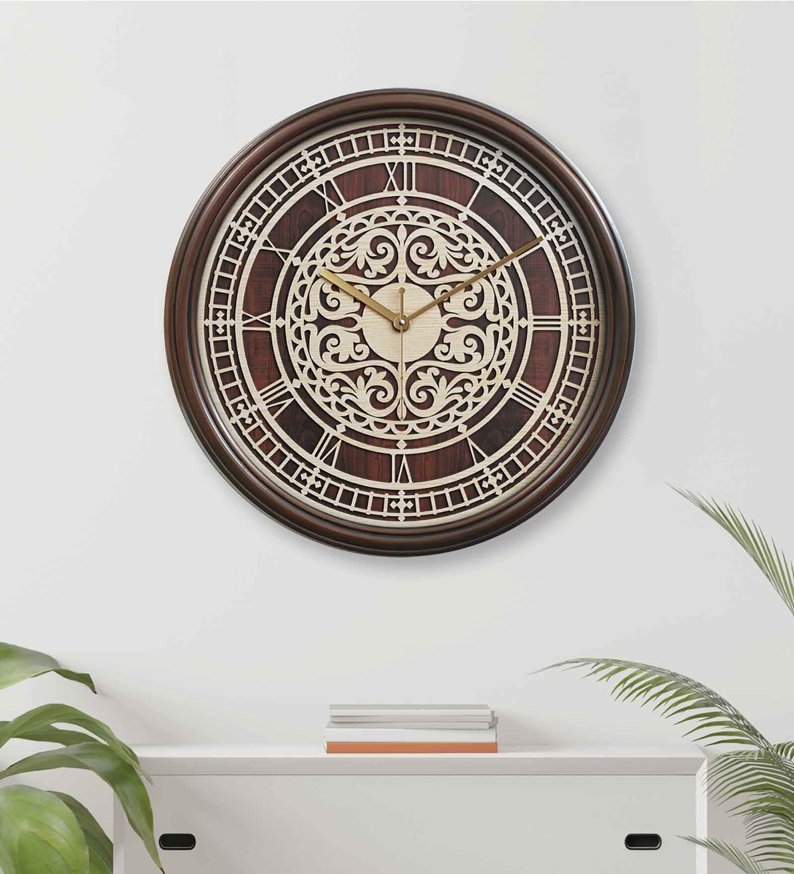 Classic Brown Plastic Wall Clock