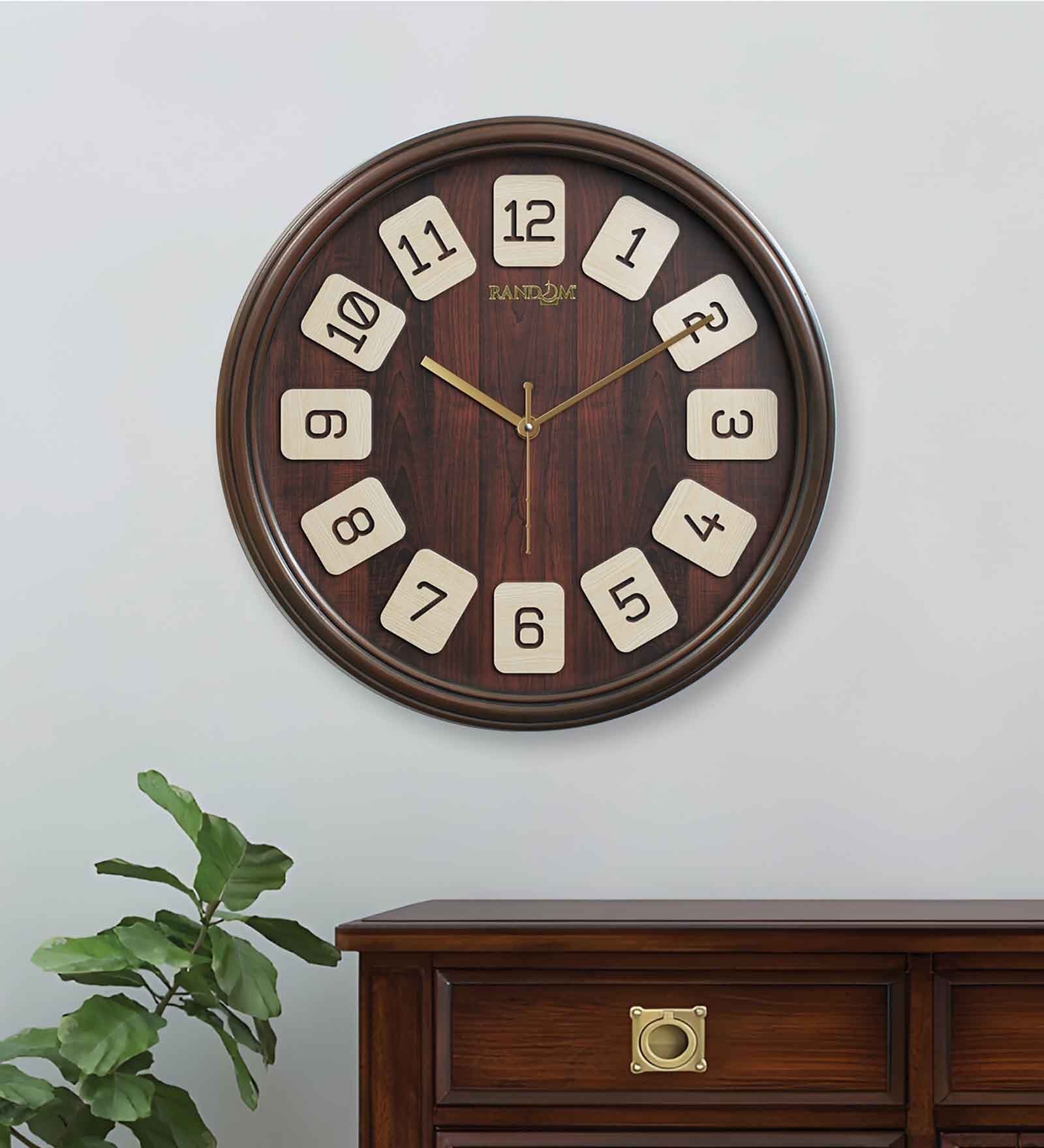 Classic Brown Plastic Wall Clock