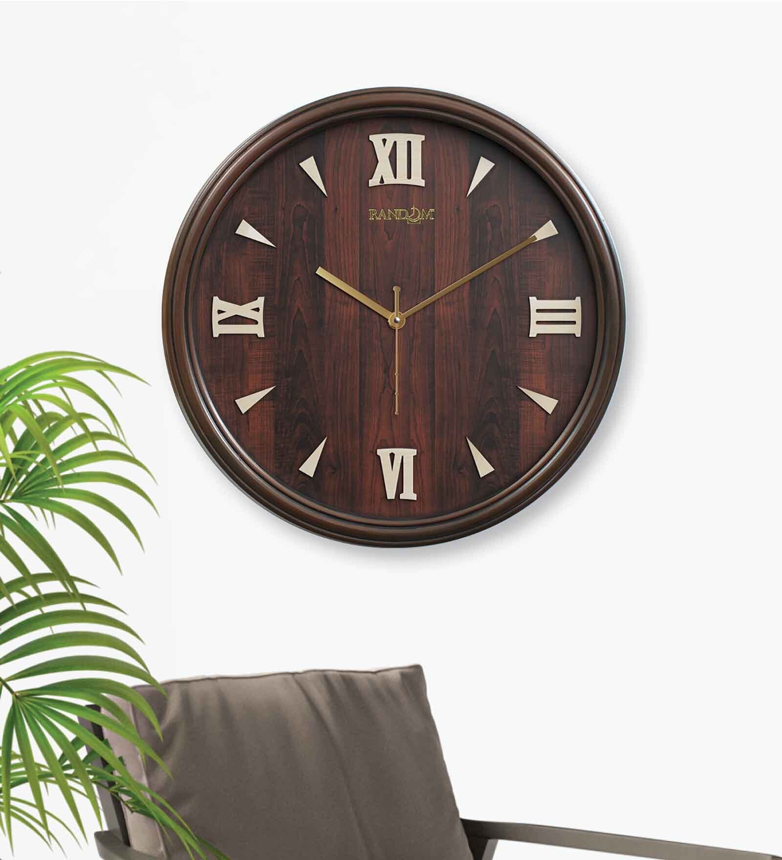 Classic Brown Plastic Wall Clock