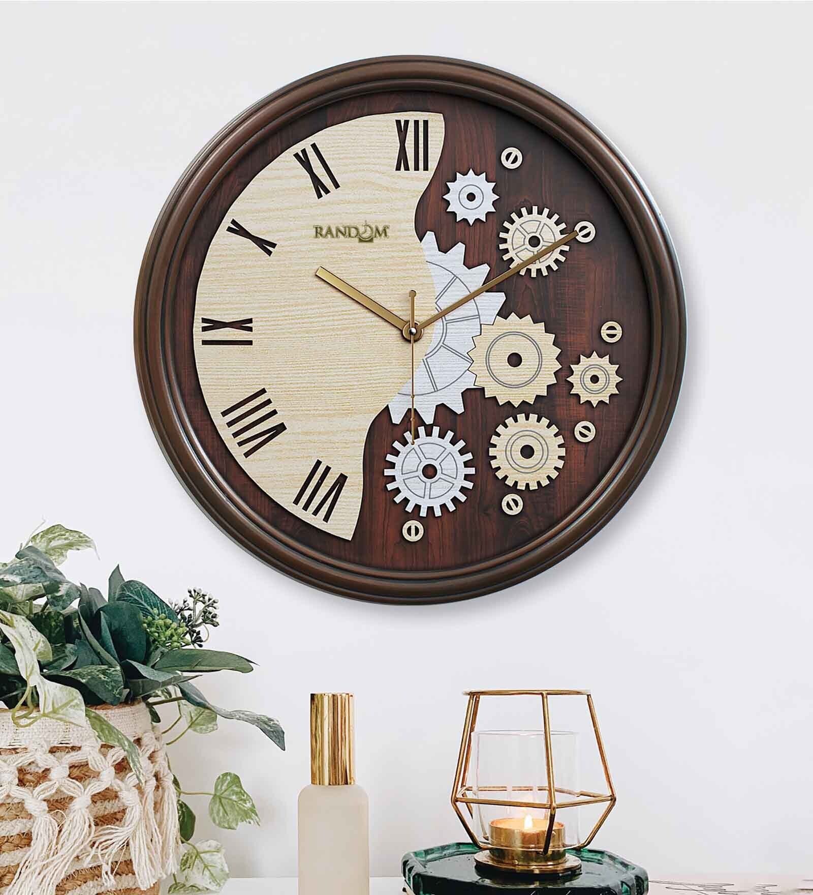 Classic Brown Plastic Wall Clock