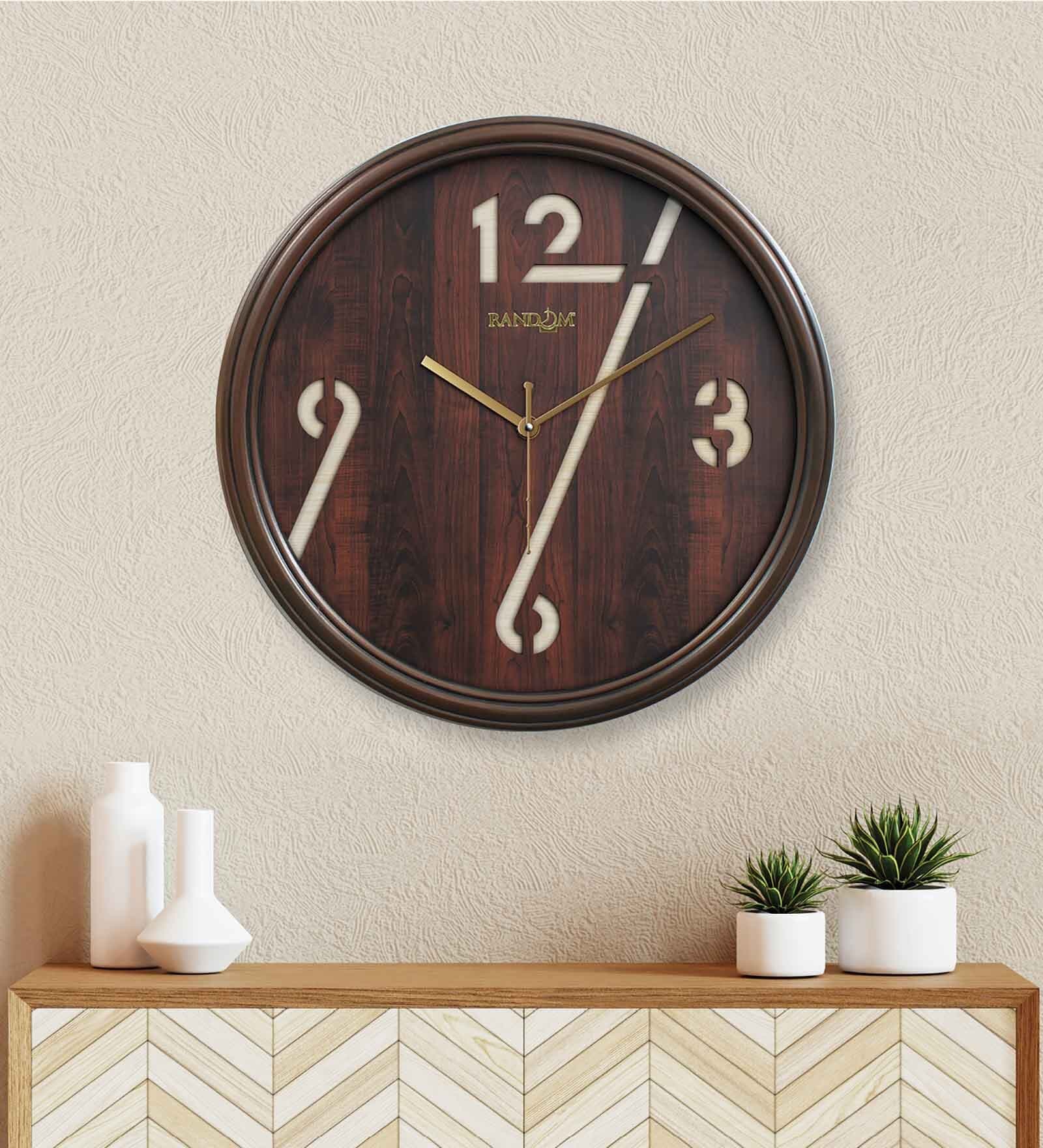 Classic Brown Plastic Wall Clock
