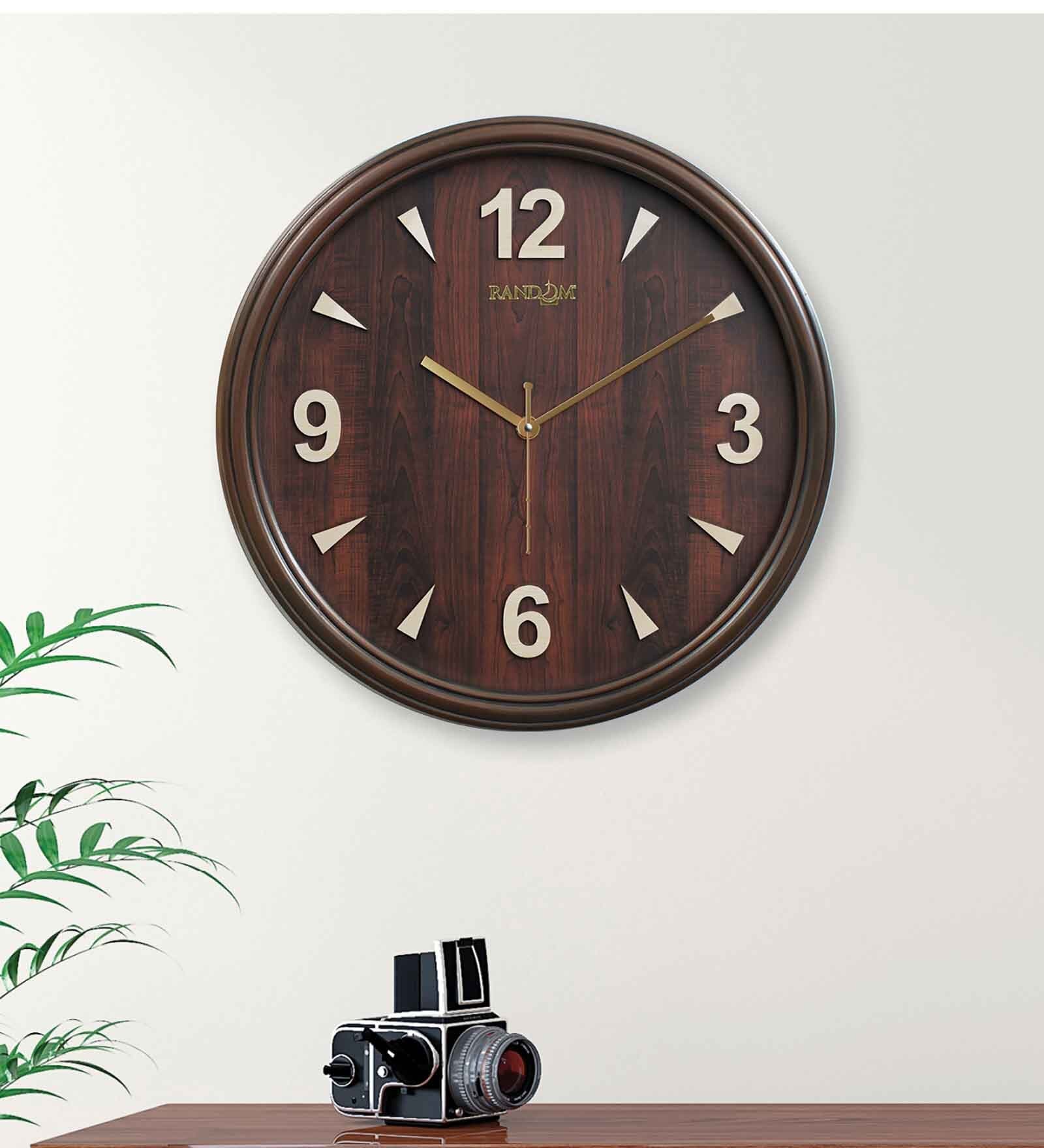 Classic Brown Plastic Wall Clock