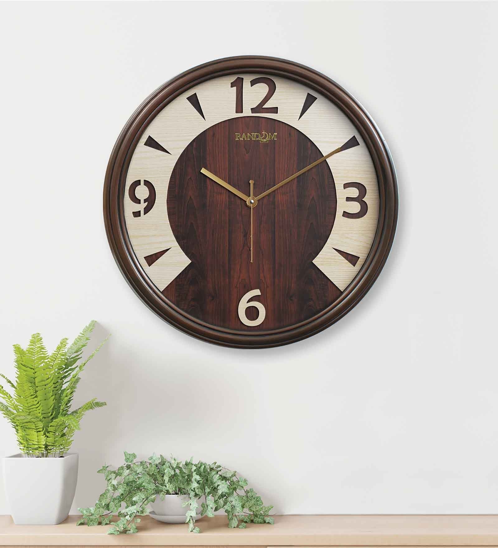Classic Brown Plastic Wall Clock