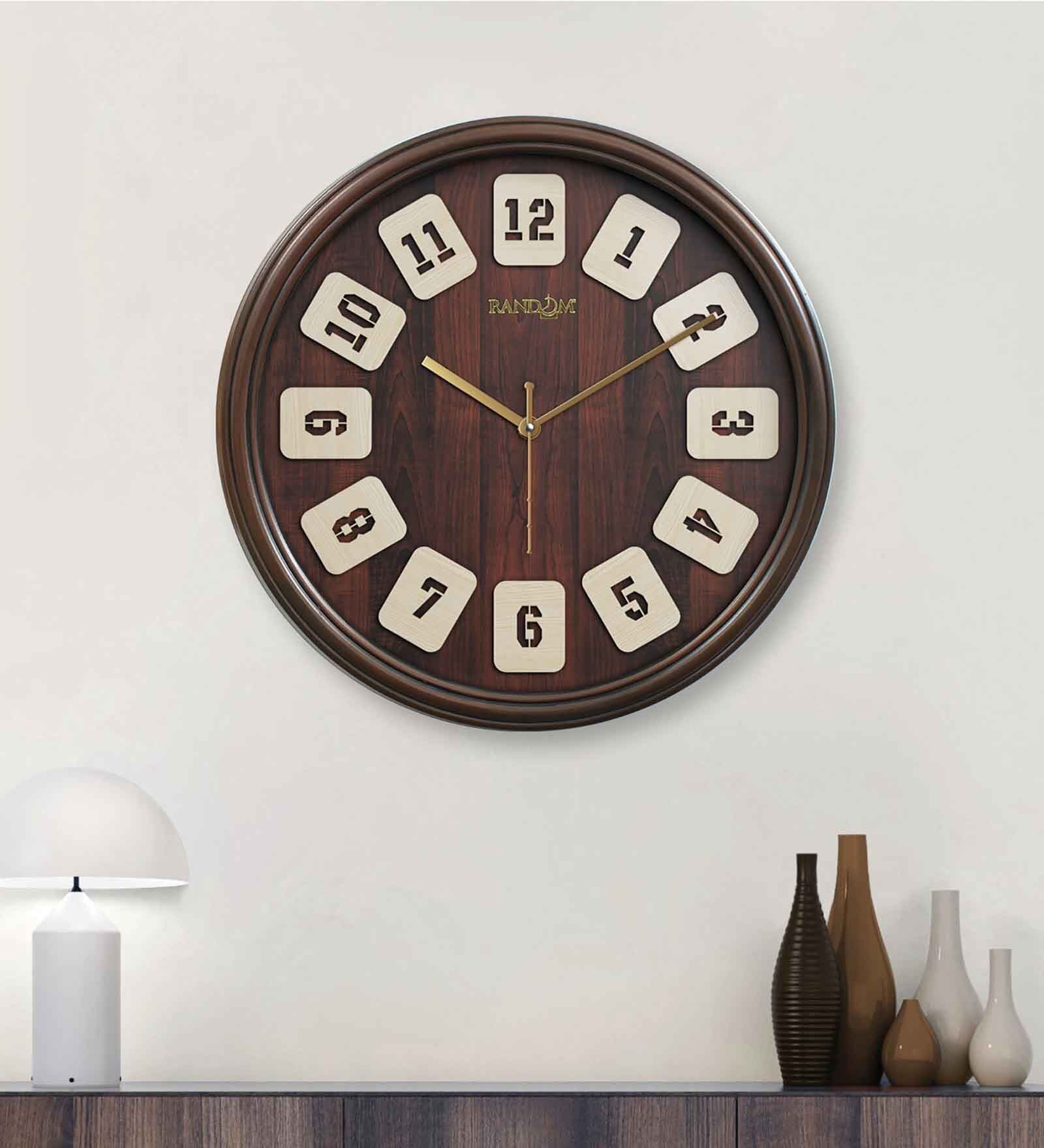 Classic Brown Plastic Wall Clock