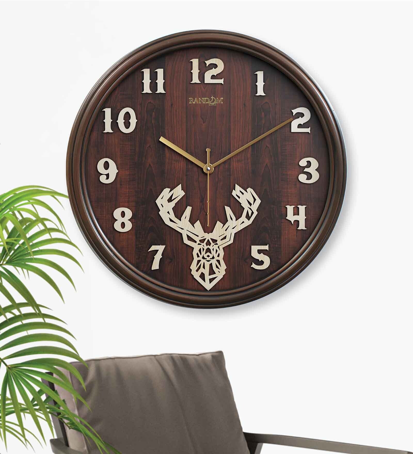 Classic Brown Plastic Wall Clock