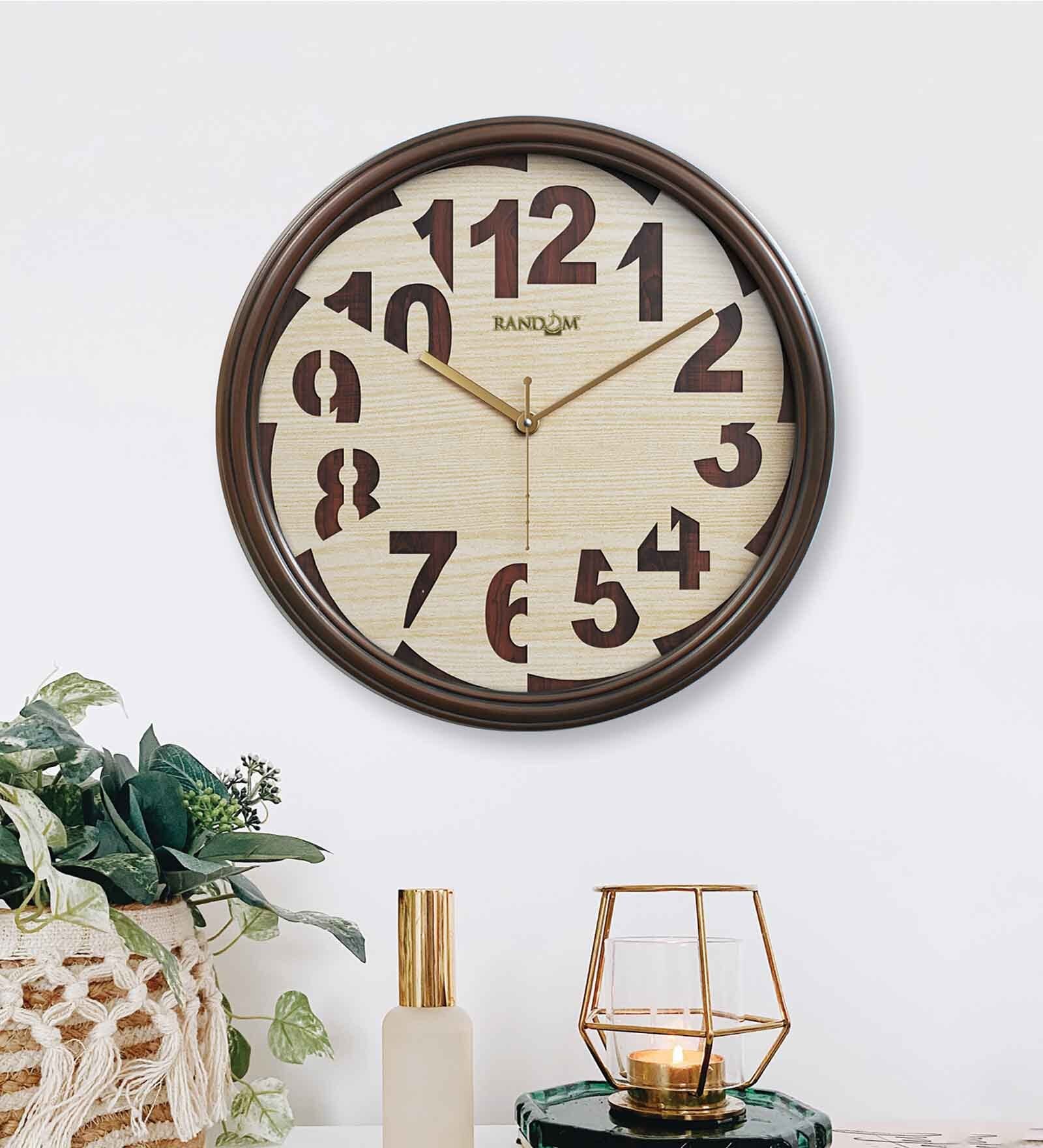 Buy Classic Brown Plastic Wall Clock at 33% OFF by Random | Pepperfry